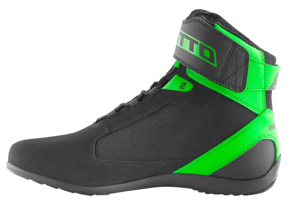 Motorcycle Shoes Mix Distric Bogotto, Black/Green