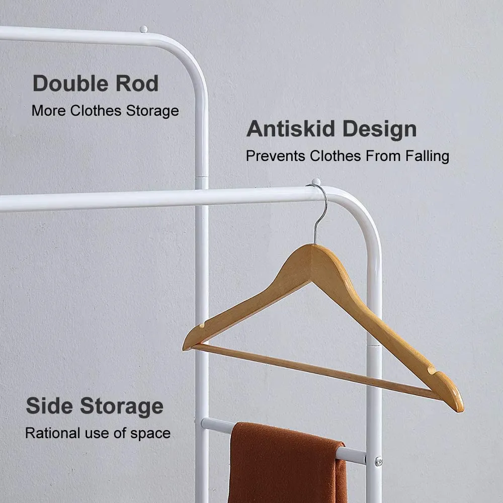 (Net) Double Pole Hanger Strong Steel Structure Laundry Rack Cloth Organizer Hanger 5089 / 2112345678924