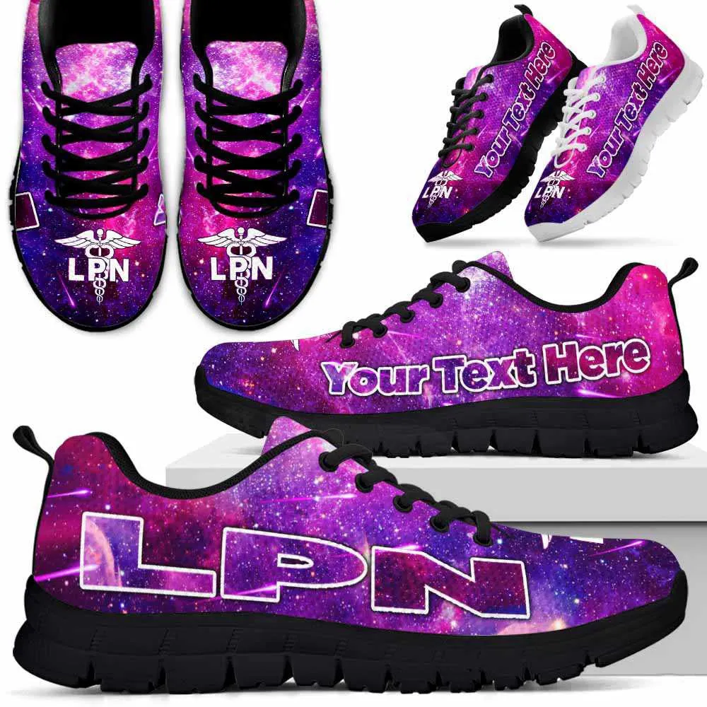 Nurse Sneaker, Purple Galaxy Lpn Licensed Practical Nurse Sneakers Running Shoes Gift Women Men, Best Shoes For Nurses