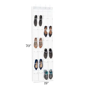 Over the Door Shoe Organizer, 12 Pairs, Clear