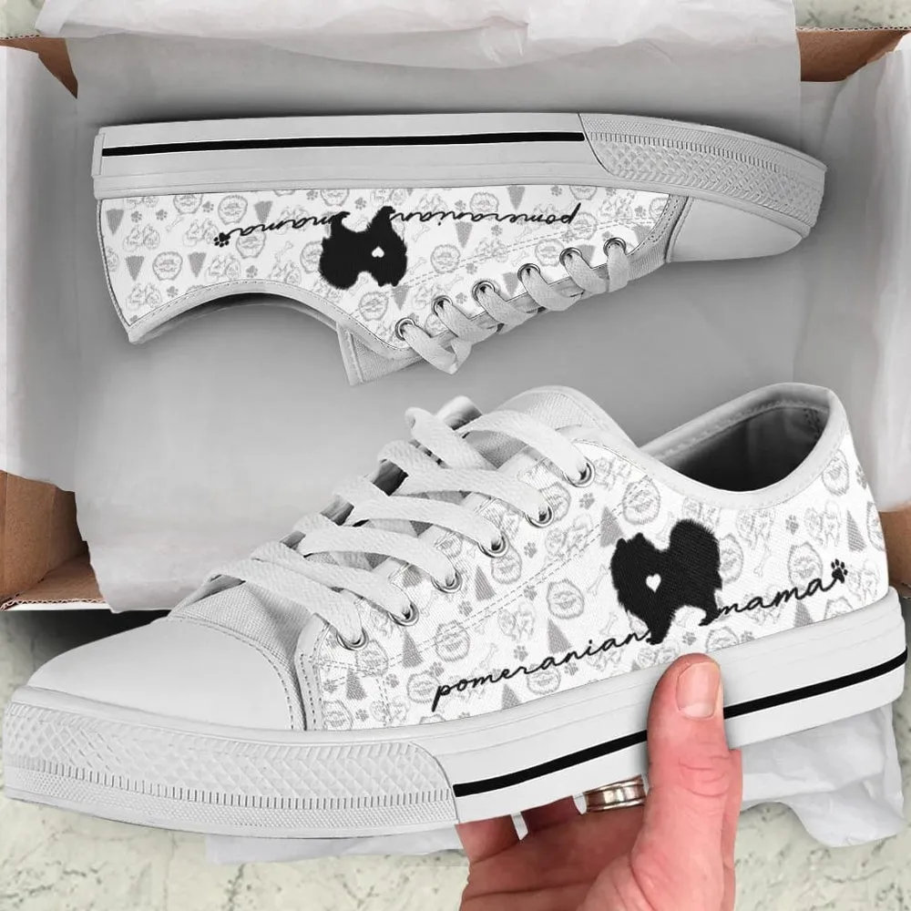 Pomeranian Low Top Shoes - Dog Walking Shoes Men Women, Dog Printed Shoes, Canvas Shoes For Men, Women