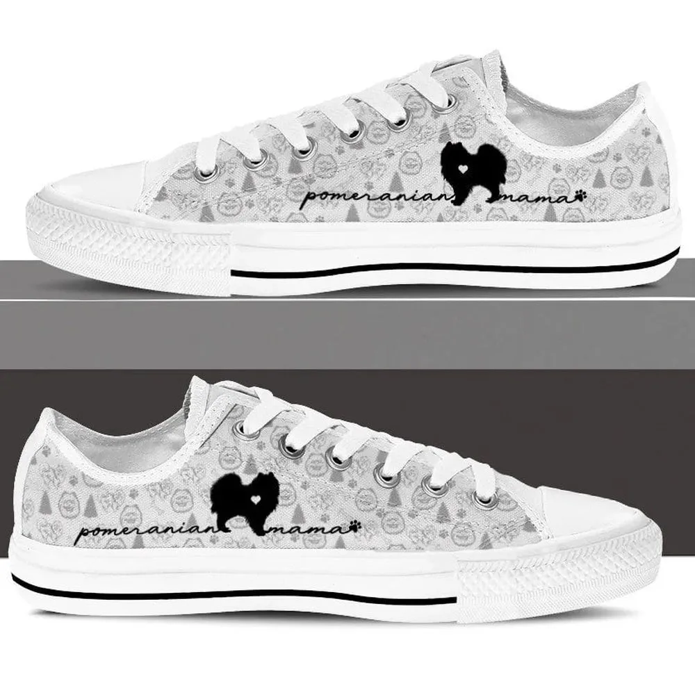 Pomeranian Low Top Shoes - Dog Walking Shoes Men Women, Dog Printed Shoes, Canvas Shoes For Men, Women