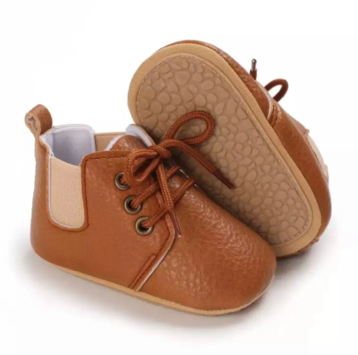 Sparrow Boots - Handmade Baby Boots with Elastic sides and lace ups