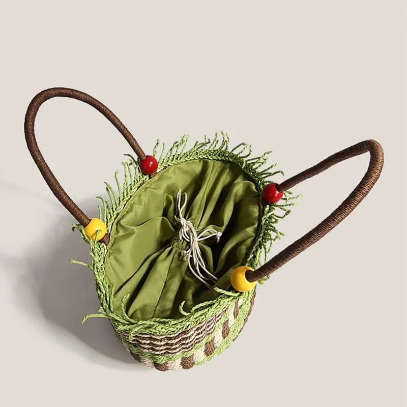 Straw Woven Vegetable Basket