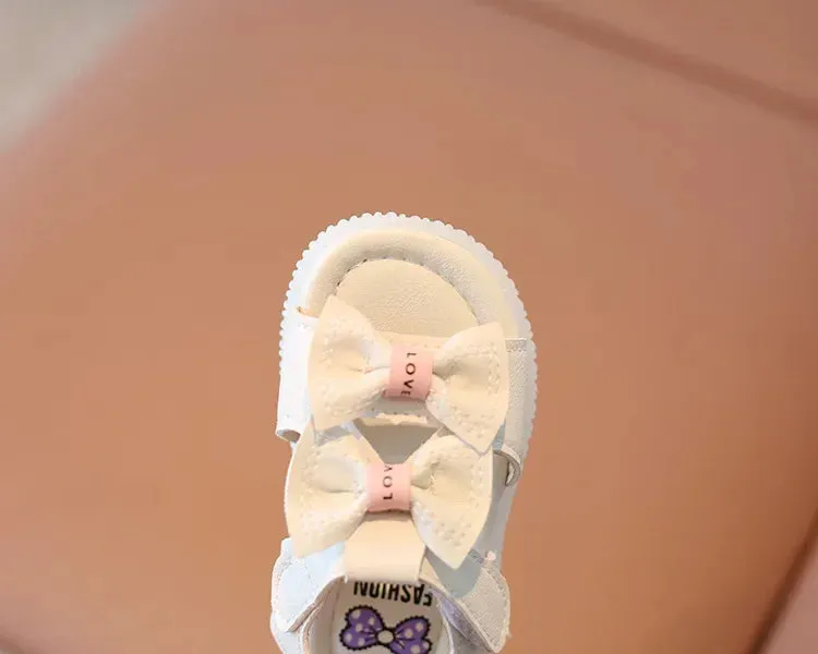 Summer Korean Style Baby Sandals Kawaii Bowtie Girls Toddler Shoes Soft Sole Antislip Infant Baby 1 Year Shoes First Walkers