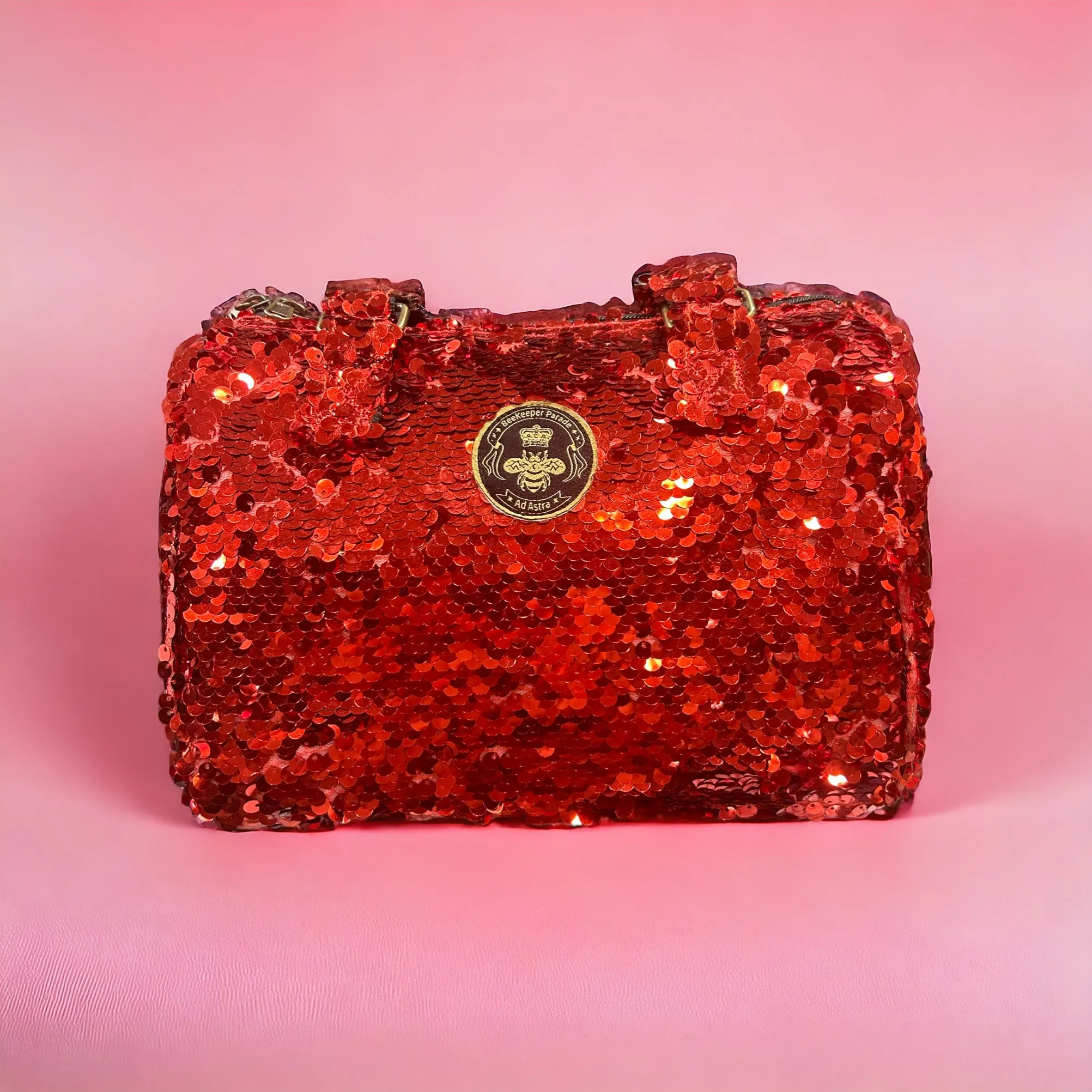 The Red Sequin BeeKeeper Mini Carry All Handbag