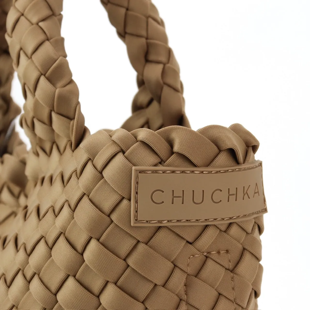 Woven Neoprene Large Tote - Nude